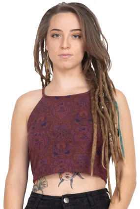 Paisley Crop Fitted Tank Top