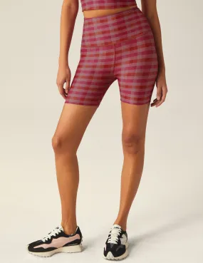 Pink Gingham SoftMark Keep Pace Biker Short