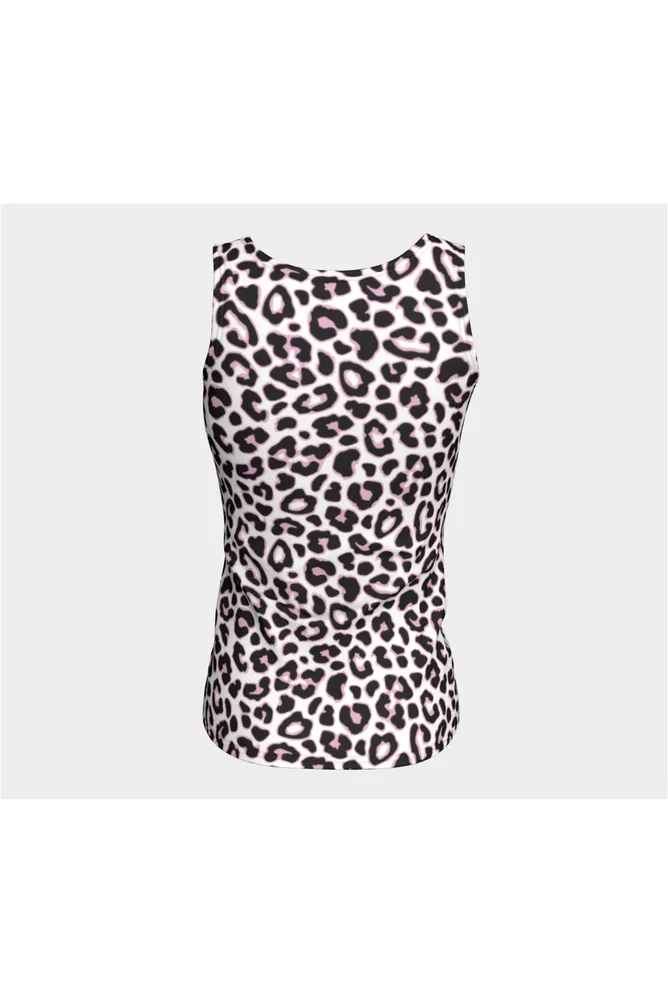 Pink Leopard Print Fitted Tank Top