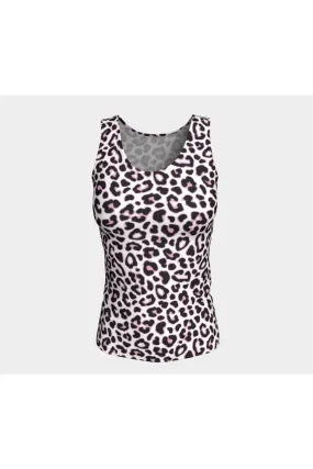 Pink Leopard Print Fitted Tank Top