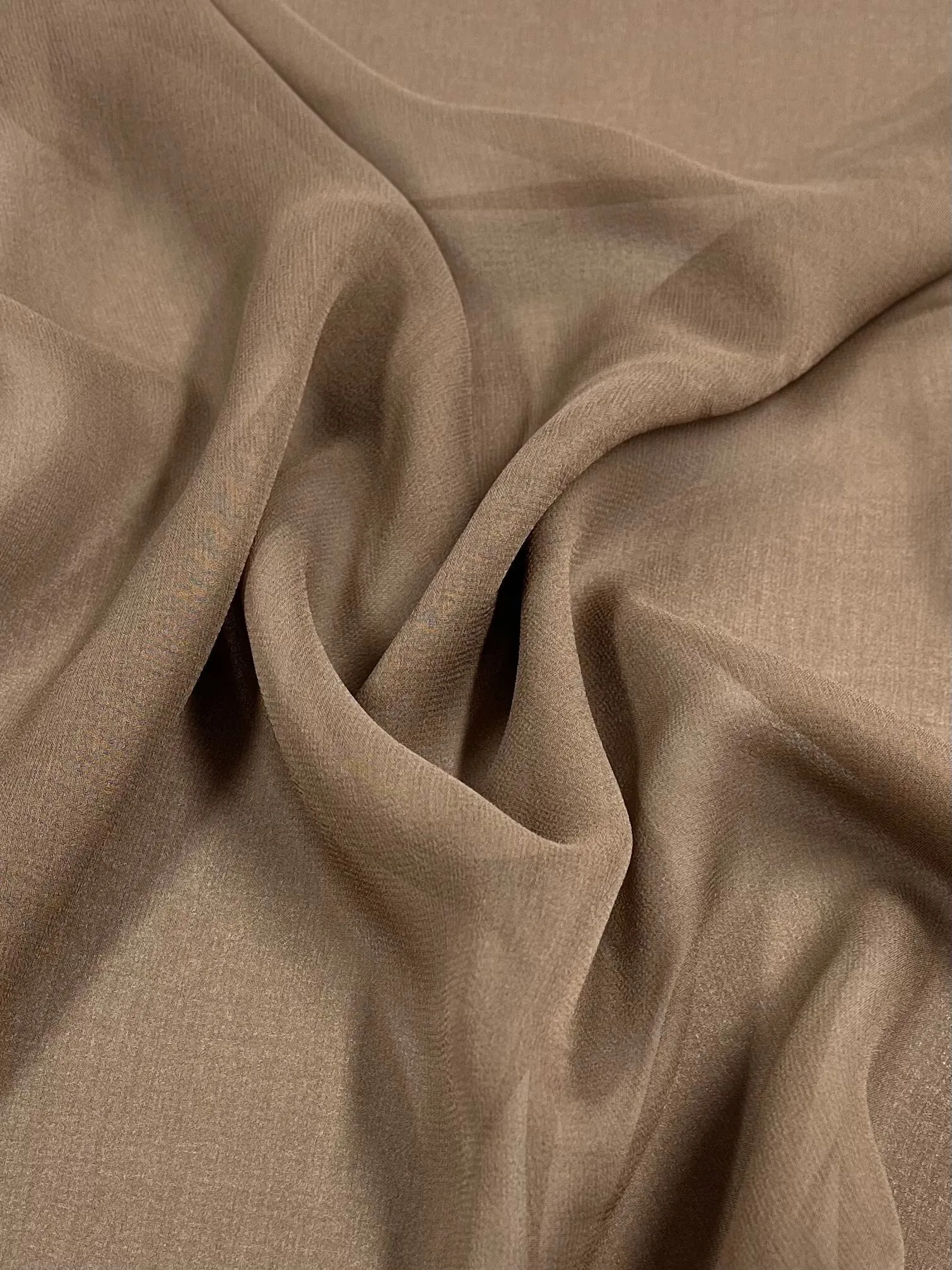 Pure Silk Georgette - Bark - 135cm