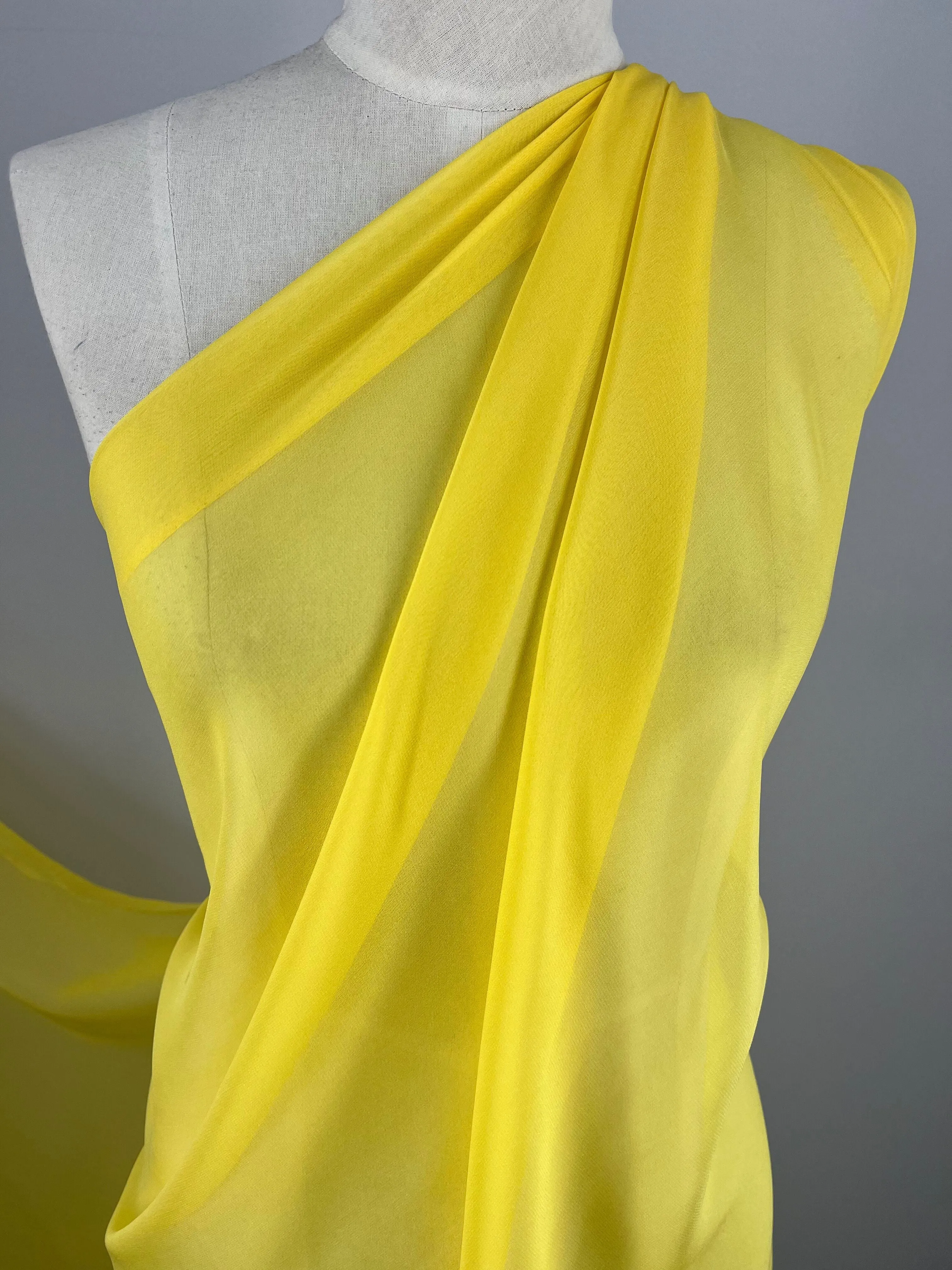 Pure Silk Georgette - Buttercup - 135cm