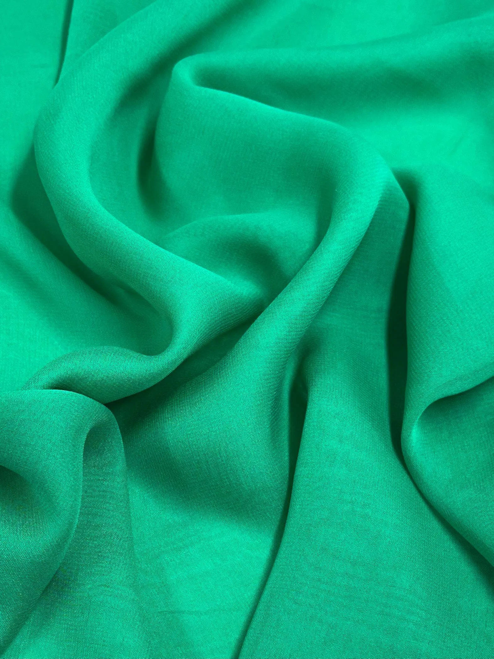 Pure Silk Georgette - Emerald - 135cm