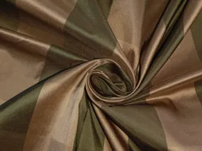 Pure Silk Taffeta Fabric Antique Gold Green plaids 54" wide 1.50 yards single length Taf#C15[5]