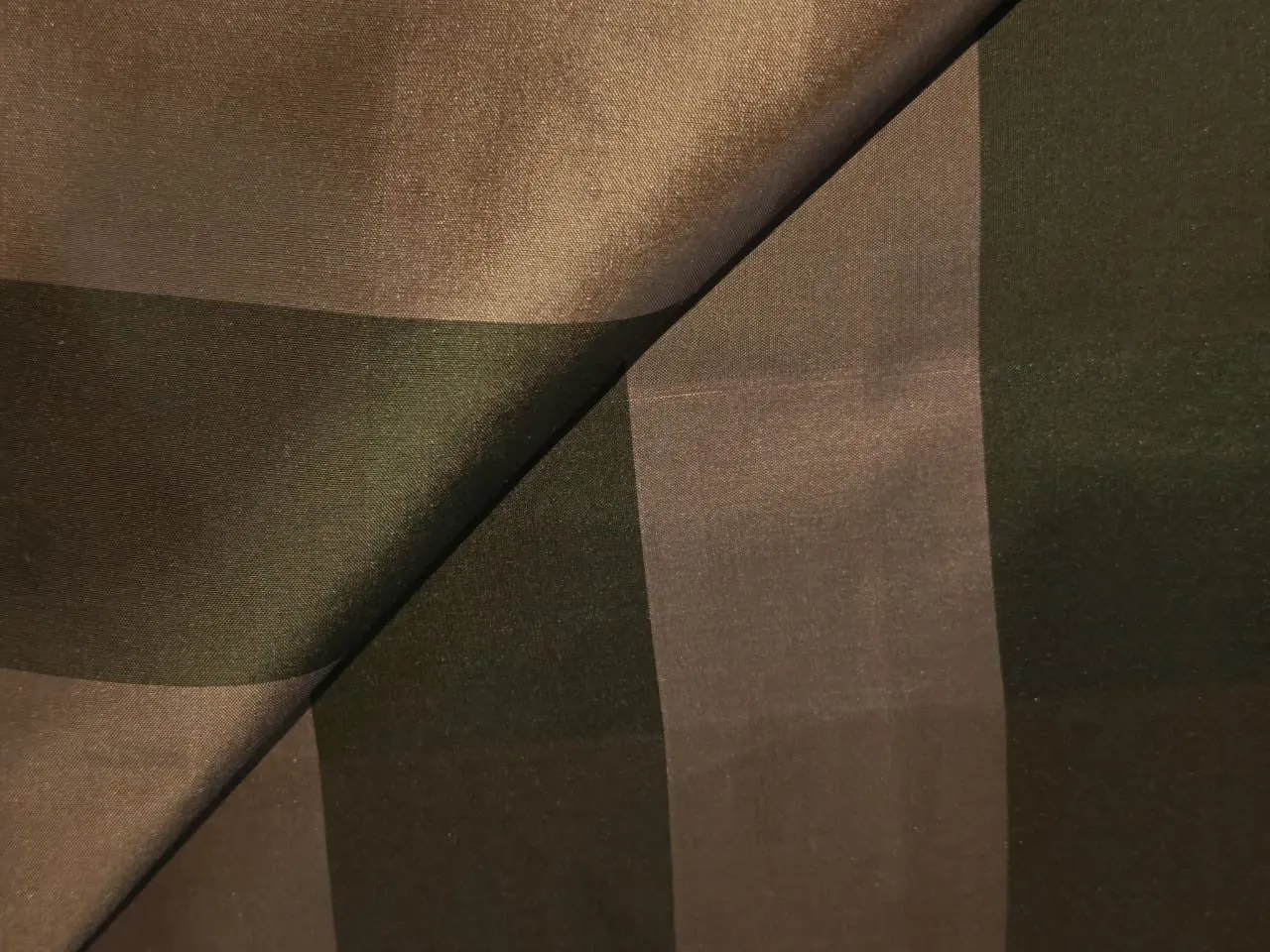 Pure Silk Taffeta Fabric Antique Gold Green plaids 54" wide 1.50 yards single length Taf#C15[5]