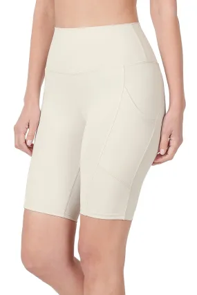 "Vanilla Girl" Contour Fit Biker Short / Ivory Contour Fit Biker Short