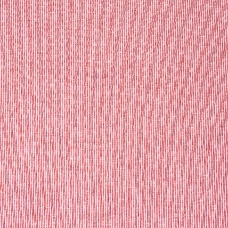 Red & White Thin Striped Pure Linen