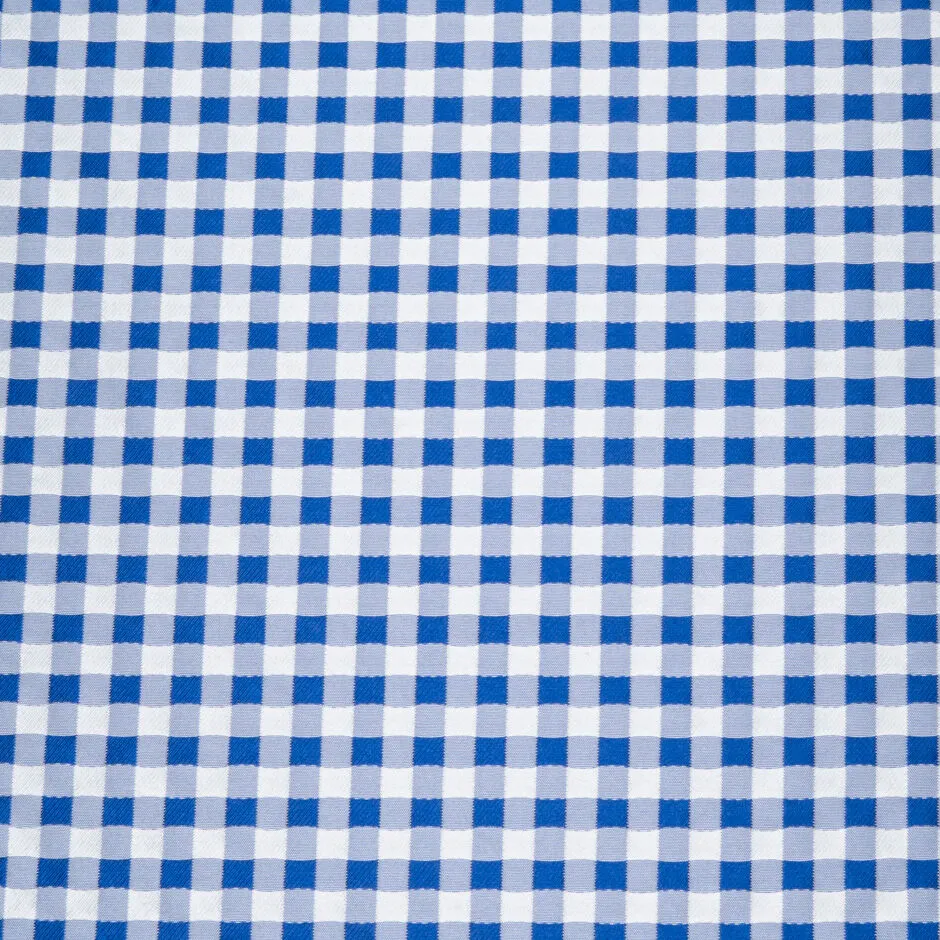 Royal Blue & White Gingham Mikado