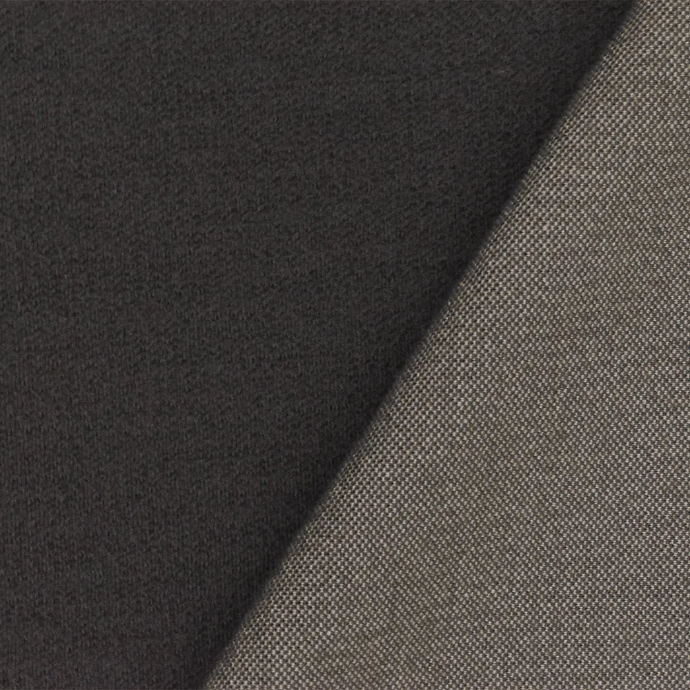 Shadow Gray Textured Stretch Double Knit Fabric