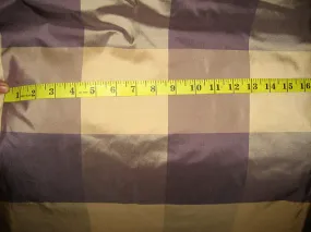 SILK TAFFETA FABRIC 54&quot; Aubergine &amp; Beige Plaids 54&quot; wide TAF#C5[2]