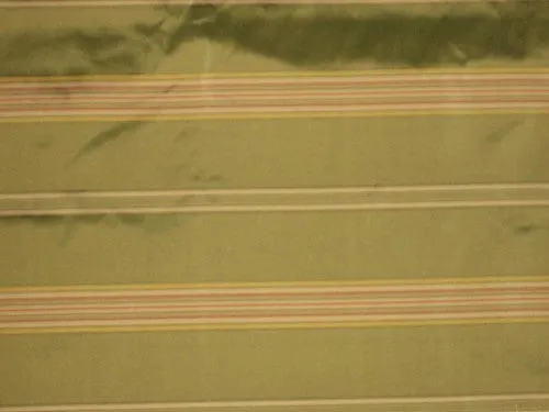 SILK TAFFETA FABRIC stripes~Apple Green n lime yellow colour