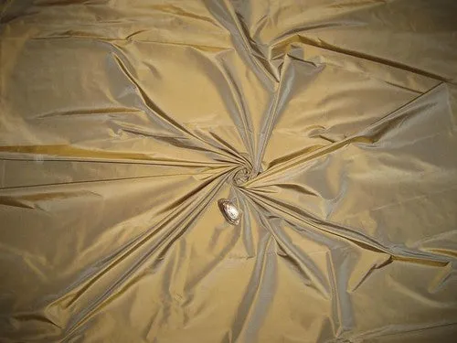 SILK TAFFETA FABRIC~Sand gold with icy blue shot TAF#54[1] 54&quot;