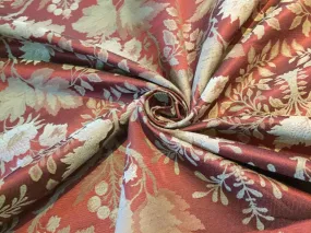 Silk taffeta jacquard fabric Rust & Gold 54&quot; wide