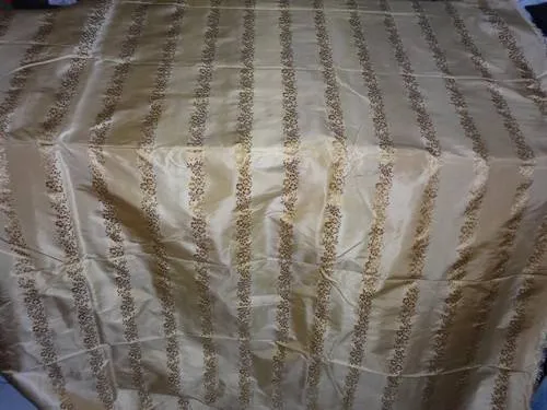 silk taffeta jacquard~shades of gold / brown 54&quot;