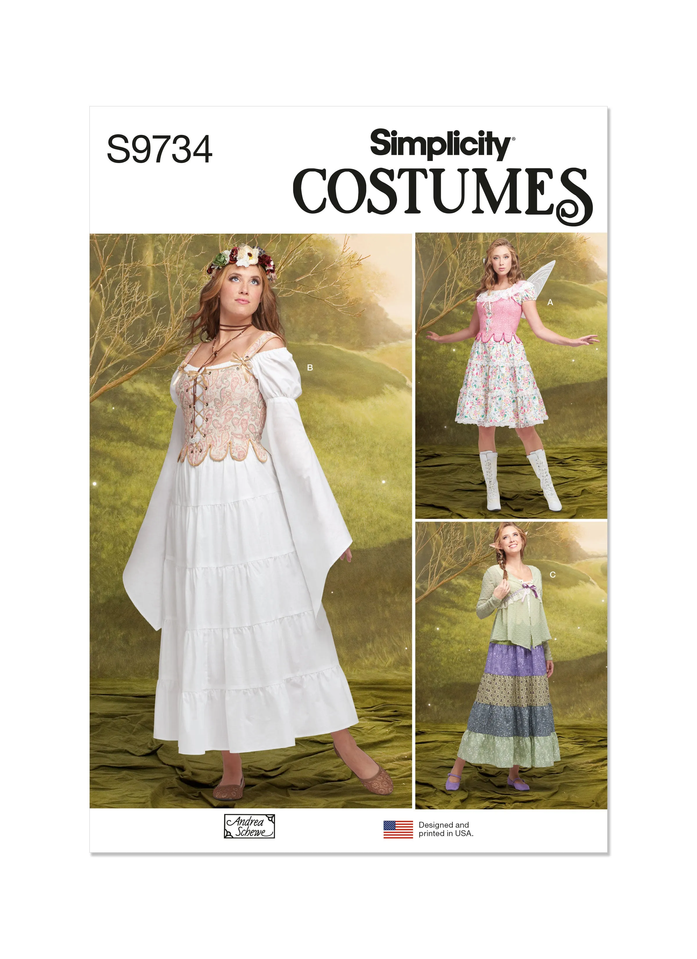 Simplicity Sewing Pattern S9734 MISSES' COSTUMES BY ANDREA SCHEWE DESIGNS