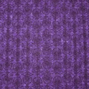 Taro Purple Floral Printed Textured Rib Knit Fabric