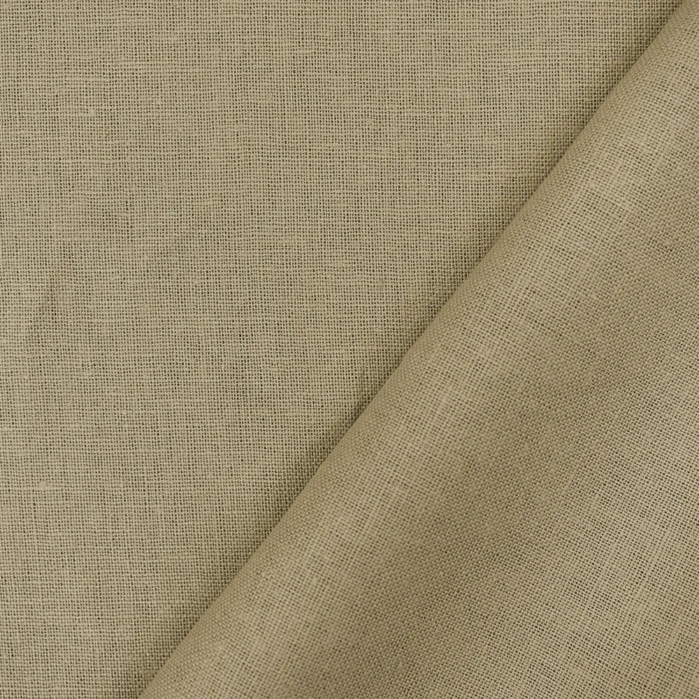 Taupe Beige Solid Linen Woven Shirting Fabric