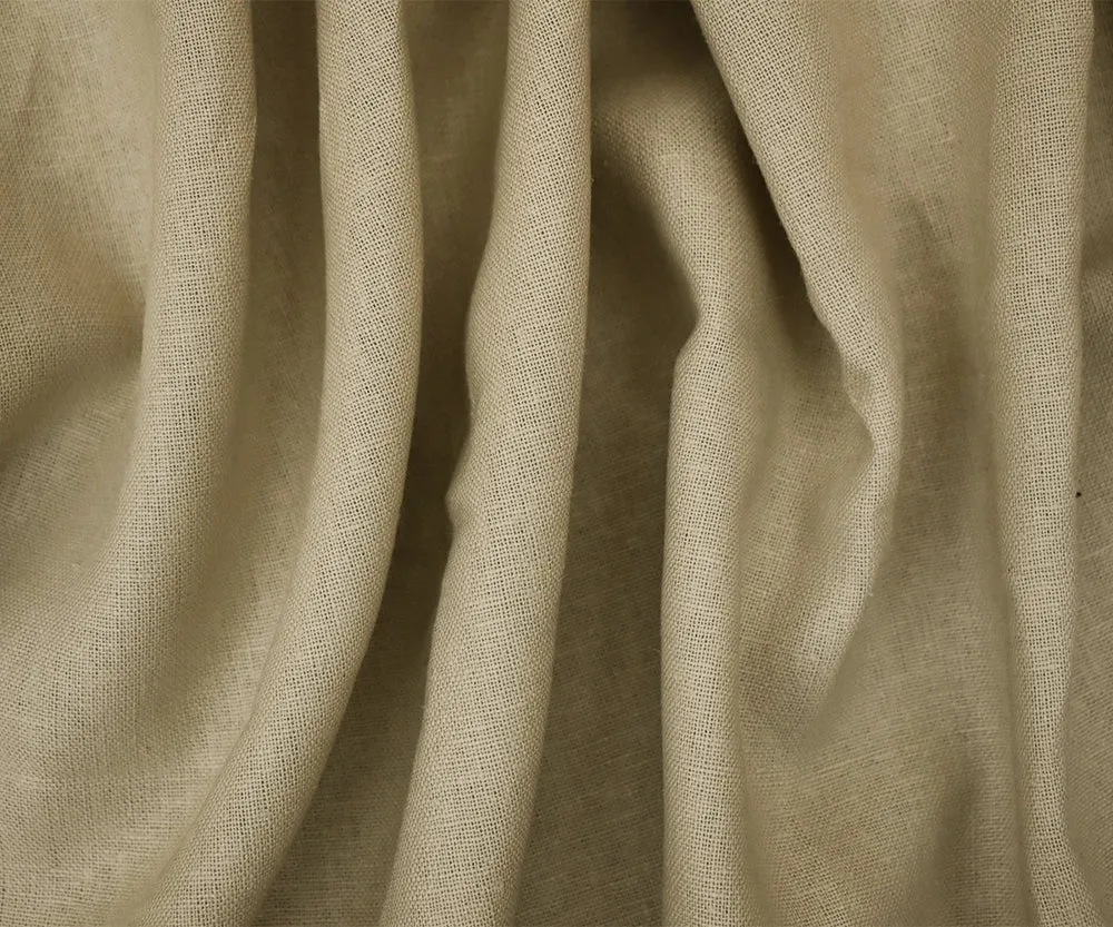 Taupe Beige Solid Linen Woven Shirting Fabric