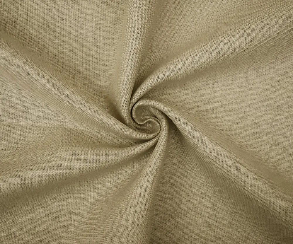 Taupe Beige Solid Linen Woven Shirting Fabric