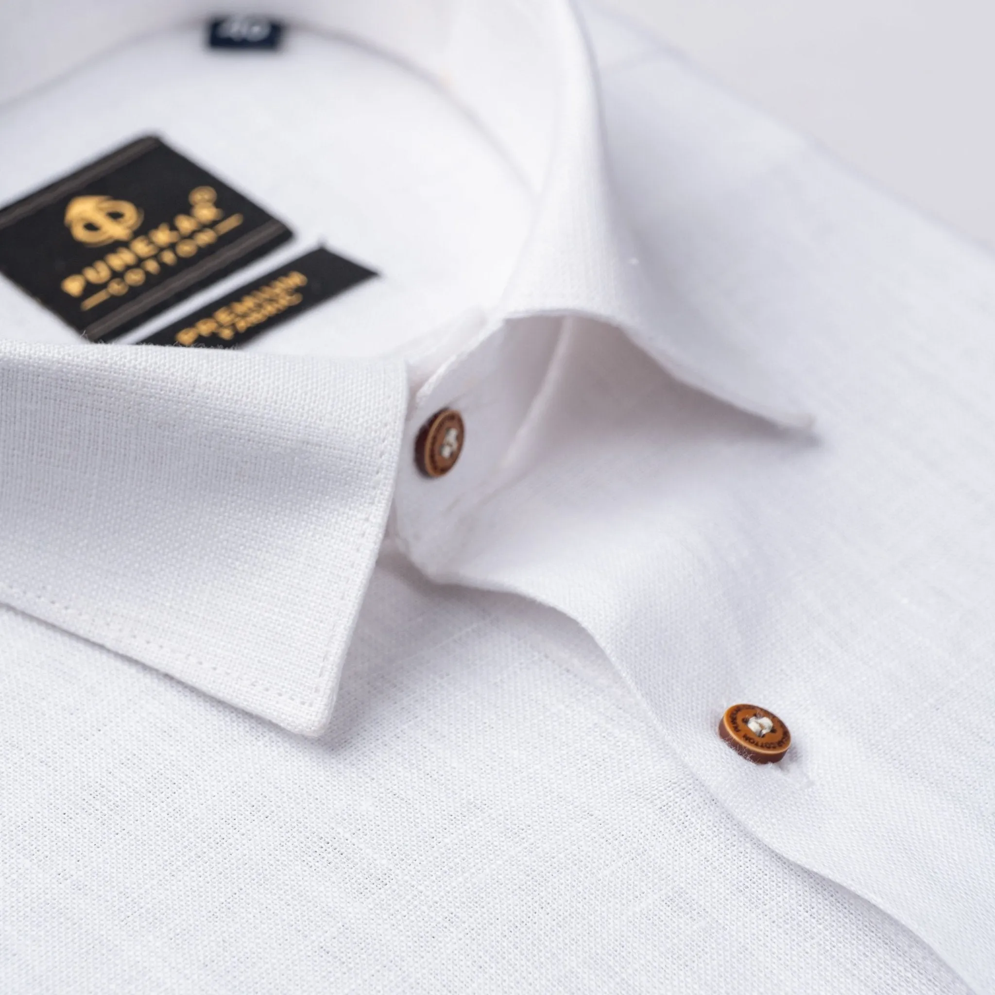 White Color Prime Linen Shirt For Men