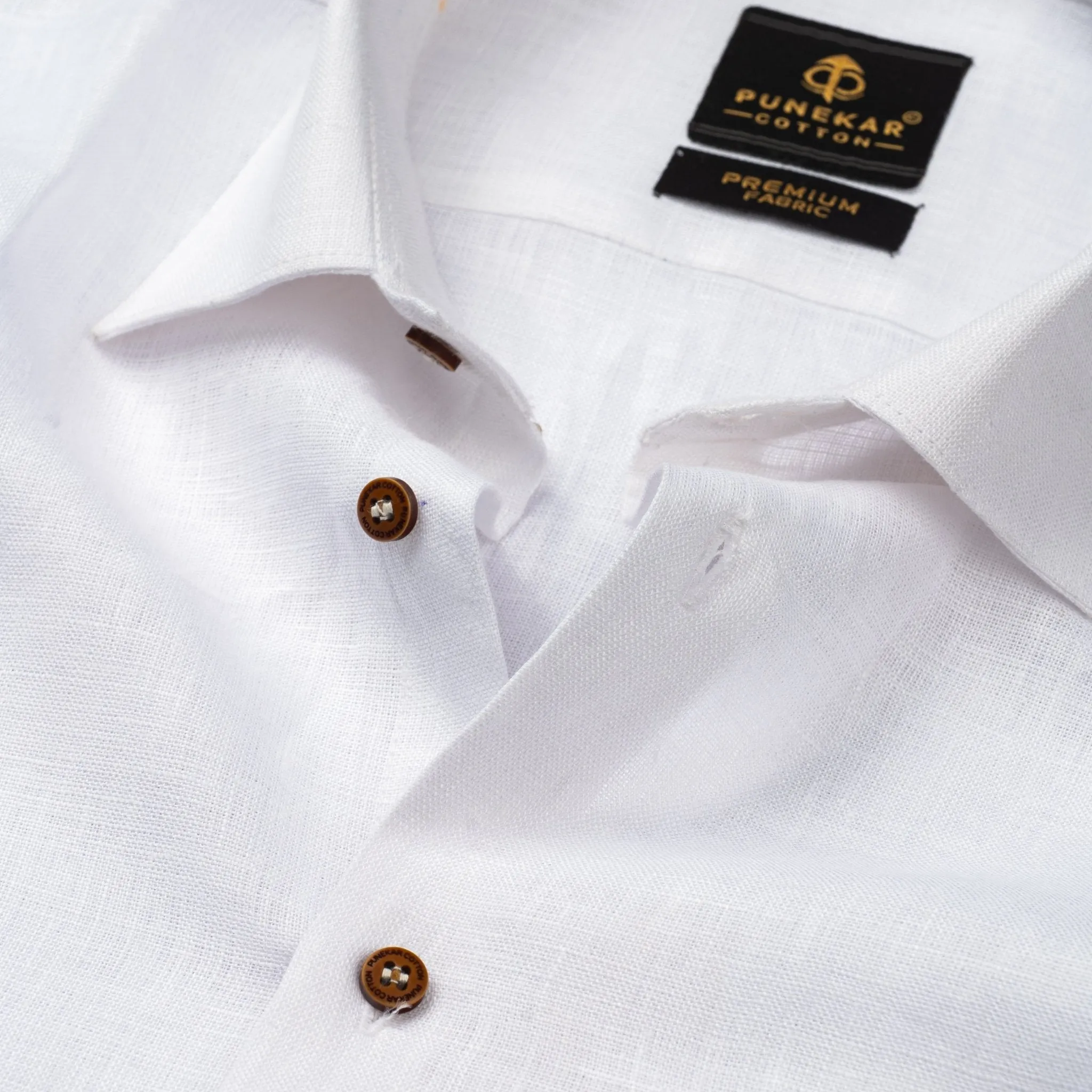 White Color Prime Linen Shirt For Men