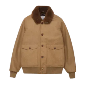 Winston Jacket w/ Mouton Collar - Dark Tan & Mahogany