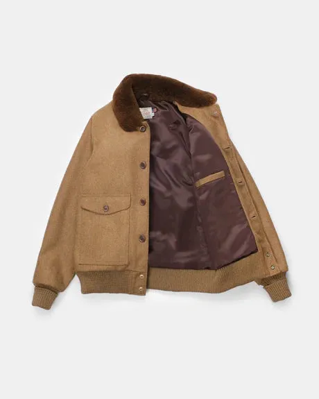 Winston Jacket w/ Mouton Collar - Dark Tan & Mahogany