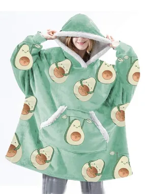 Winter Oversized Hoodies Women Giant Hoody Flannel Fleece Wearable Blanket