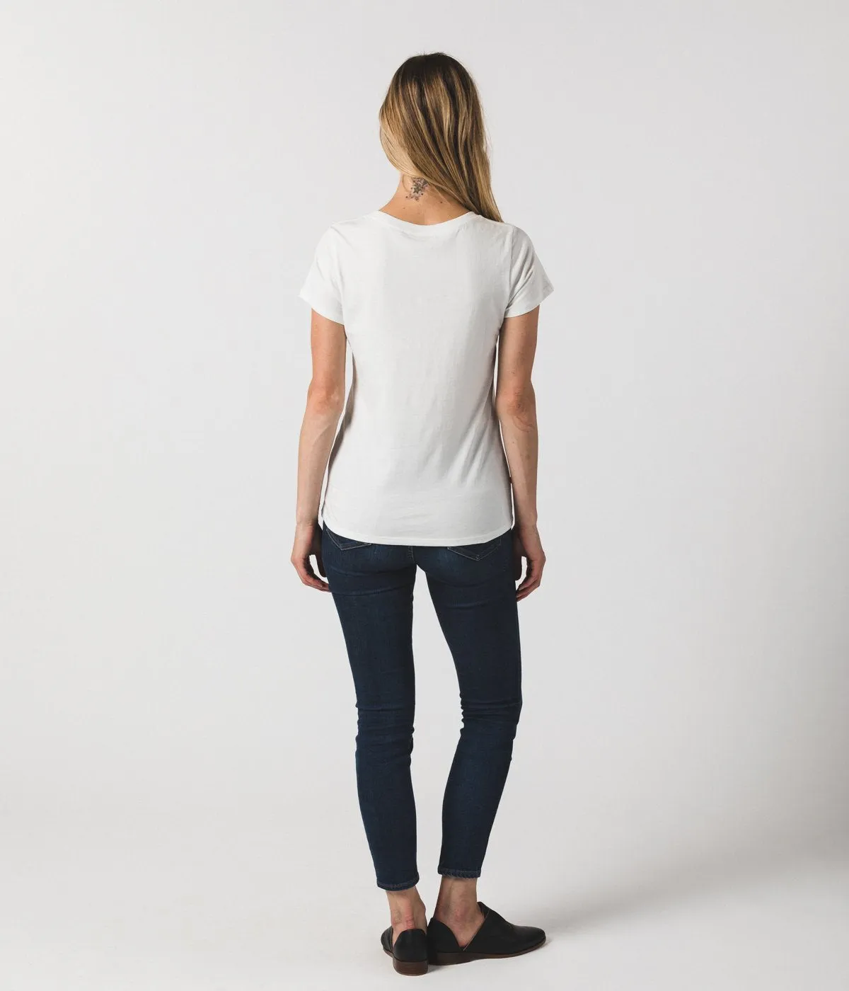 Women's Fitted Crew - White