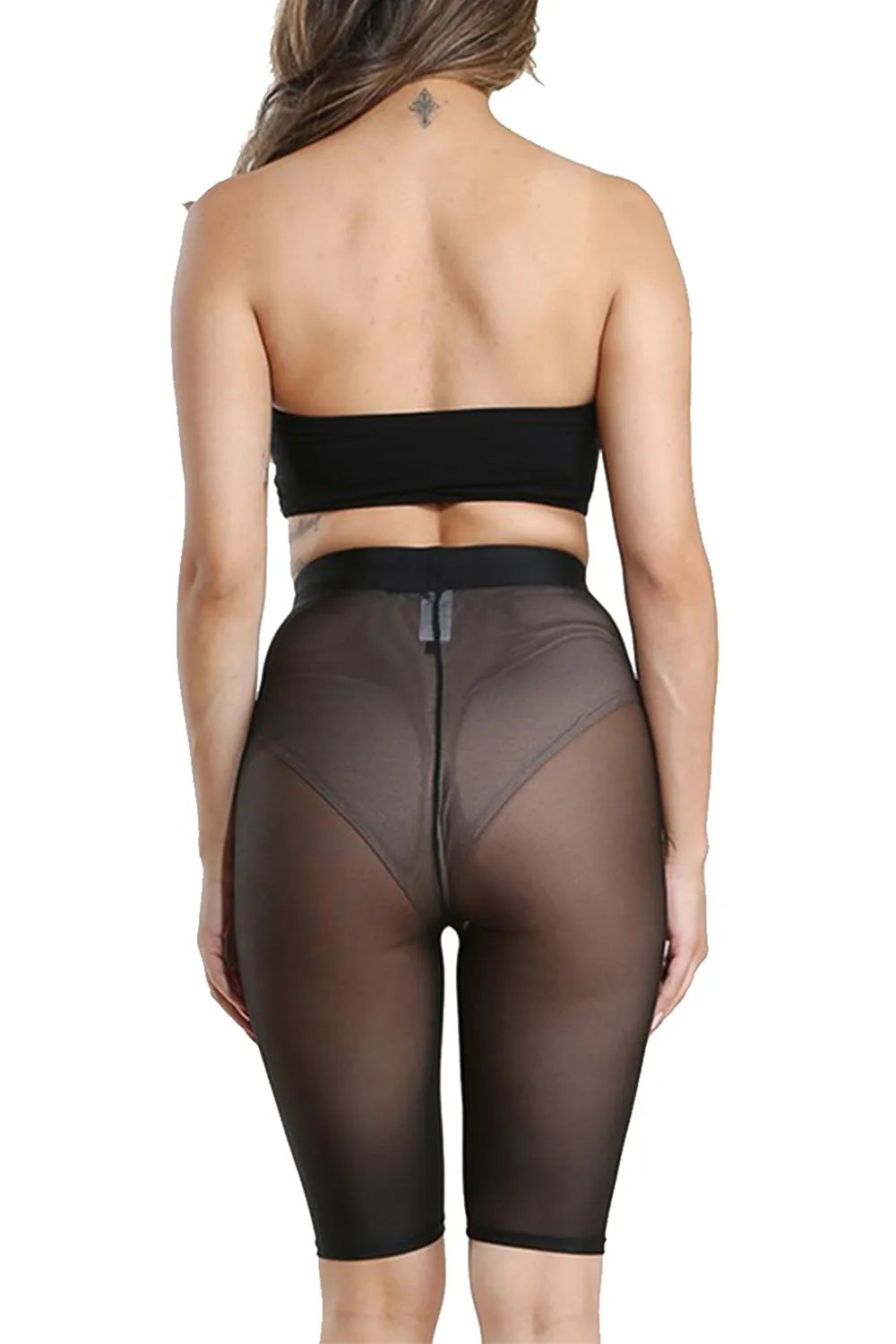 Womens Mesh Biker Shorts Spandex